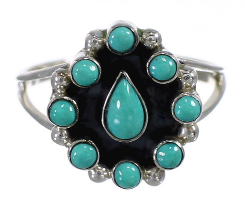 Sterling Silver Southwest Turquoise Ring Size 5-1/2 YX85311